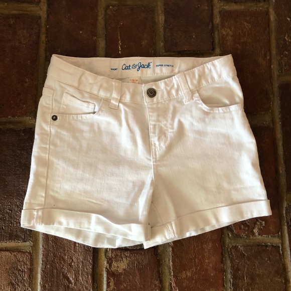 Cat & Jack Girl’s white jean shorts - Picture 1 of 3